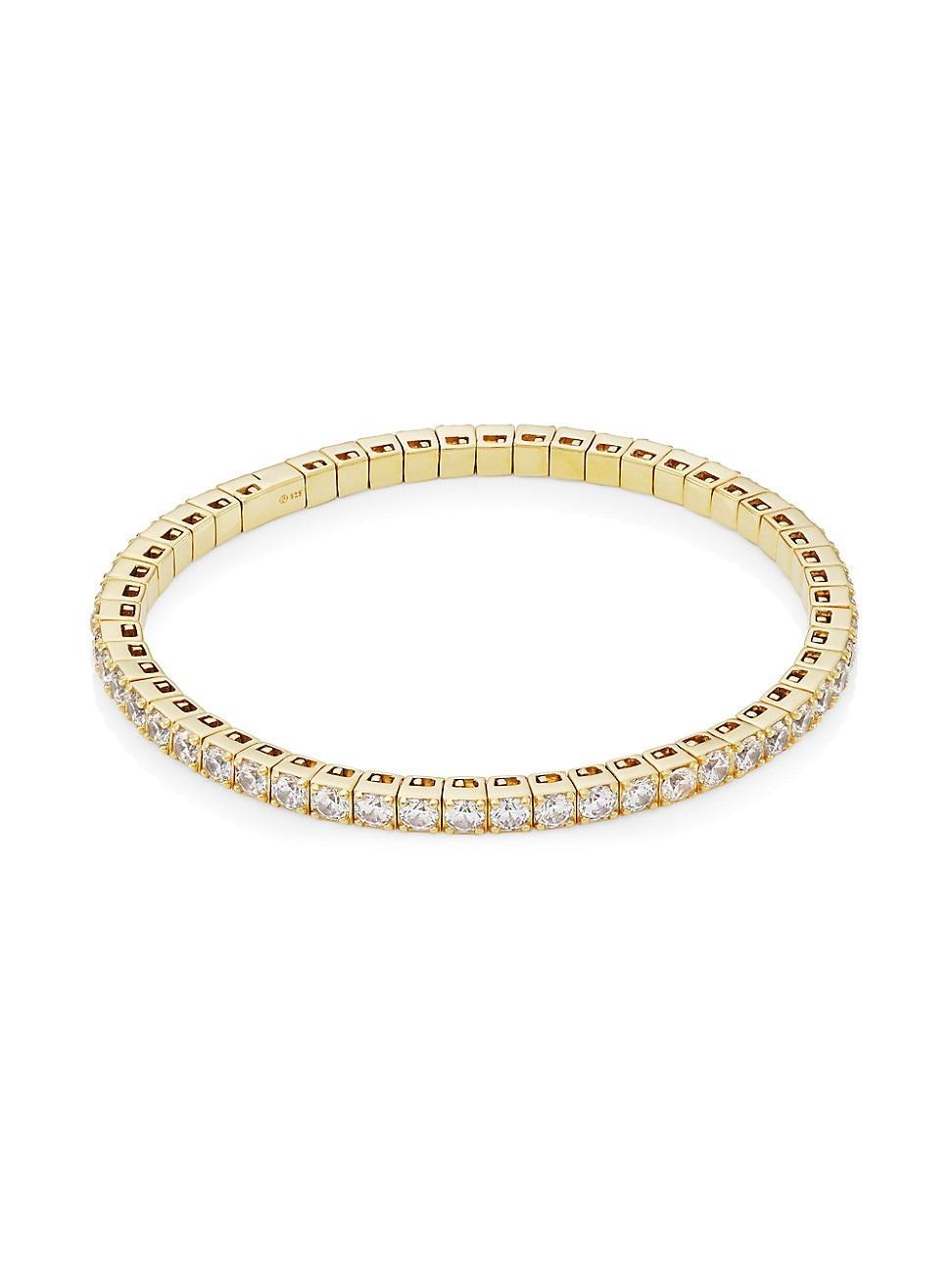 Womens Daytime 18K-Gold-Plated & Cubic Zirconia Stretch Tennis Bracelet Product Image