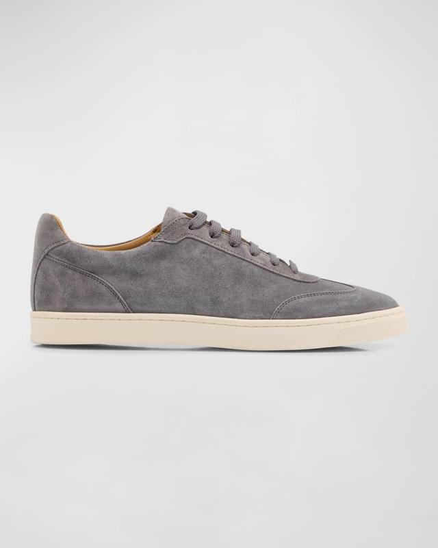 Men's Suede T-Toe Low-Top Sneakers Product Image