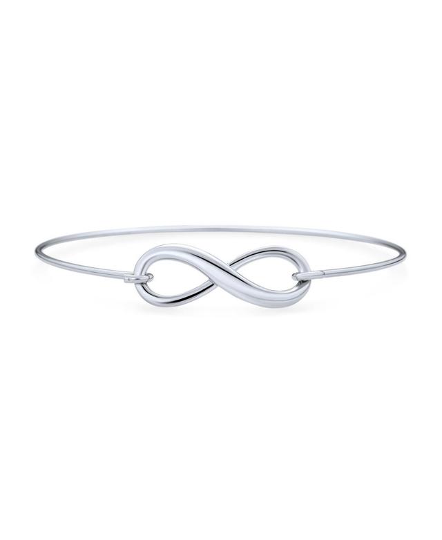 Delicate Minimalist Romantic Eternal Love Knot figure Eight Infinity Bracelet Bangle For Women Teen Girlfriend .925 Sterling Silver Product Image