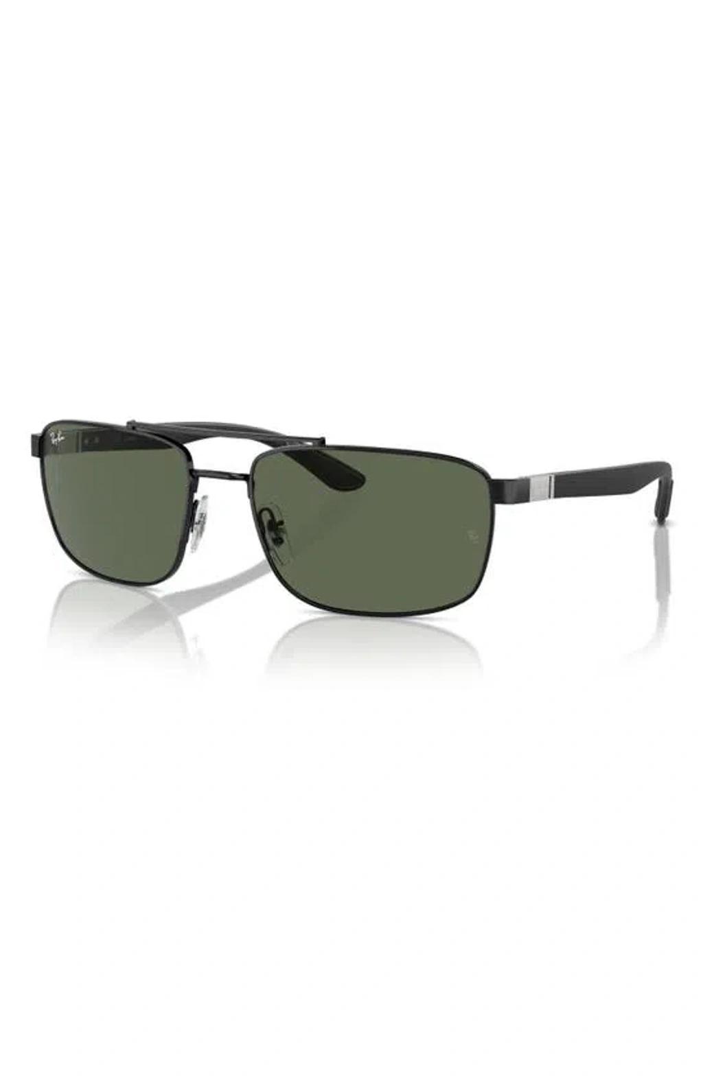 RAY BAN 60mm Rectangular Sunglasses In Black Product Image