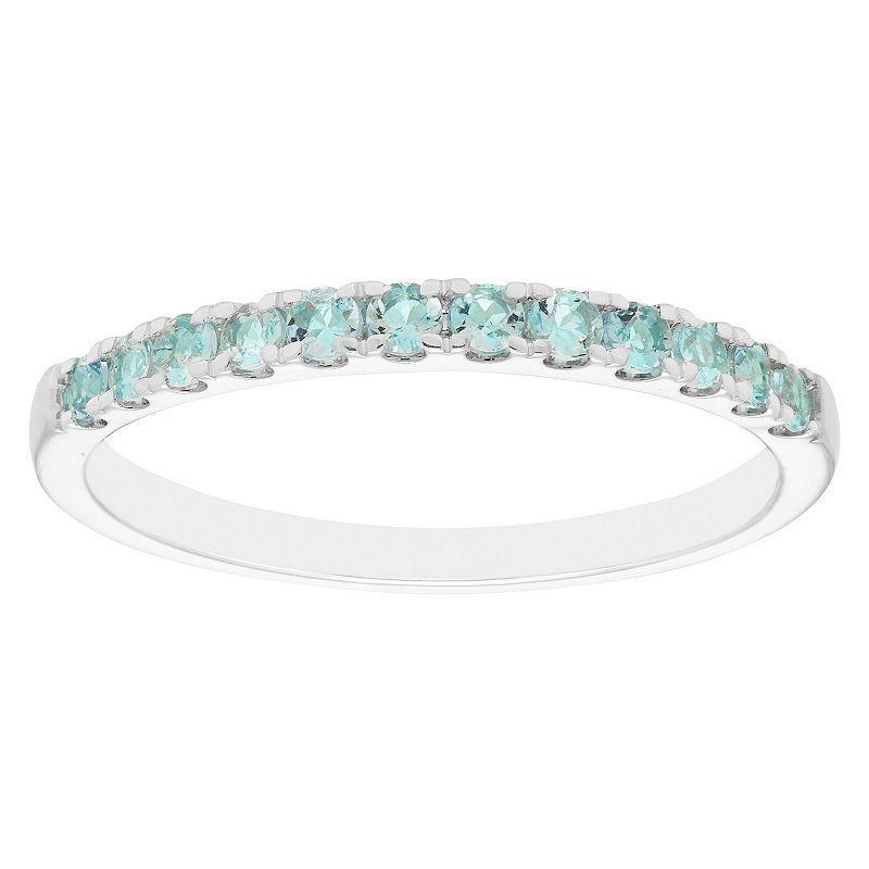 Boston Bay Diamonds 10k White Gold Gemstone Stacking Ring, Womens Blue Blue Product Image