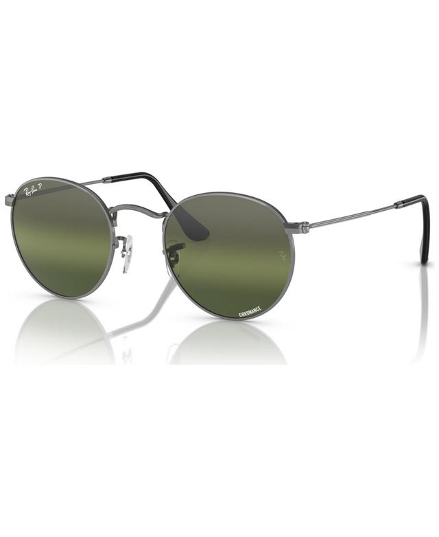 Ray-Ban Mens Round Metal Chromance Polarized Sunglasses, Mirror Gradient RB3447 Product Image