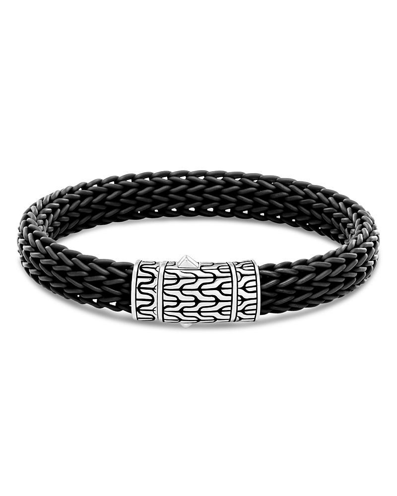 John Hardy Mens Classic Silver Rubber Chain Bracelet Product Image