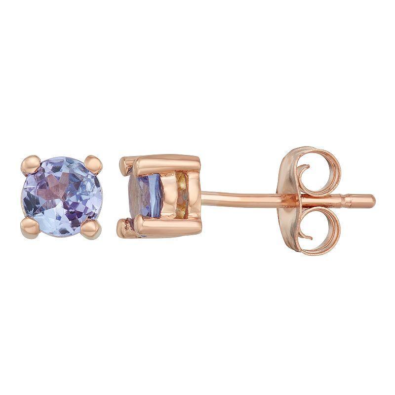 14k Gold Tanzanite Stud Earrings, Womens, Yellow Product Image