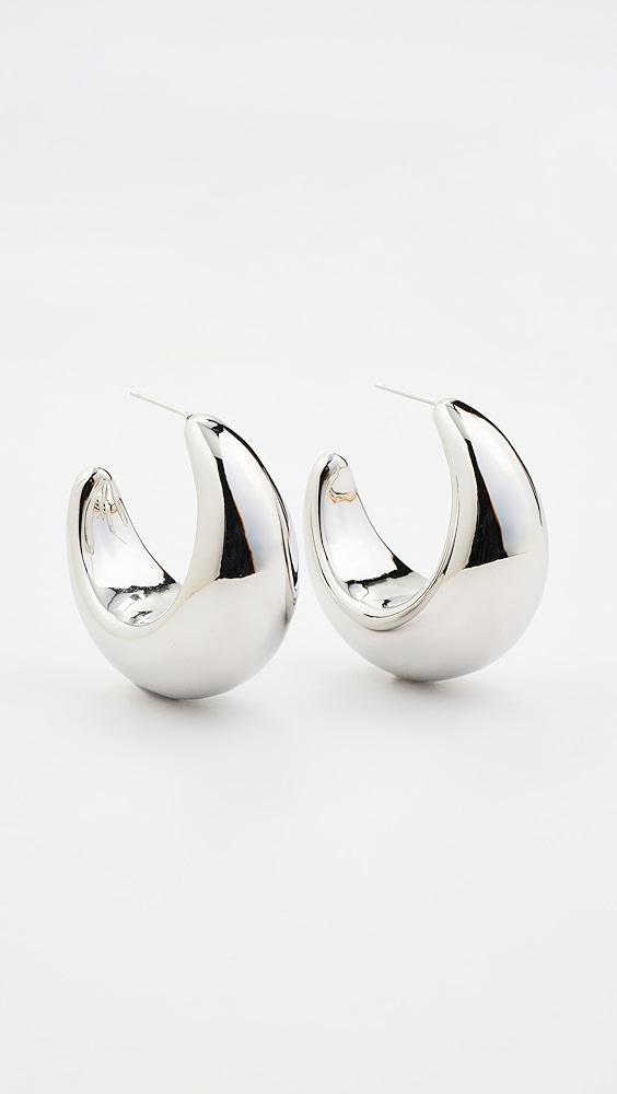 By Adina Eden Solid Graduated Dome Open Hoop Earrings | Shopbop Product Image