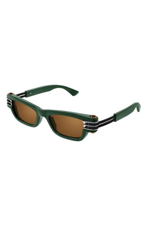 BOTTEGA VENETA Bolt Squared Sunglasses In Green/copper Product Image