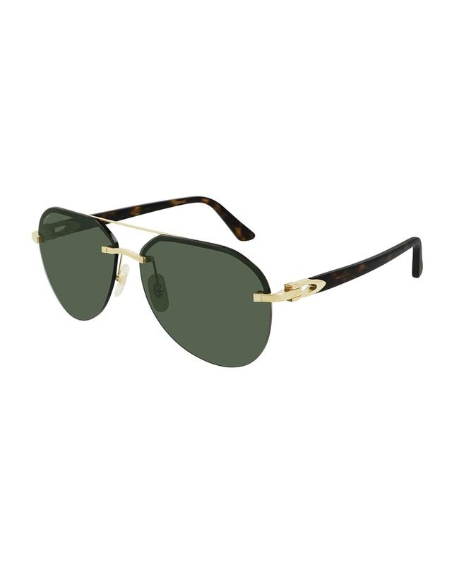 Mens Metal Double-Bridge Aviator Sunglasses Product Image