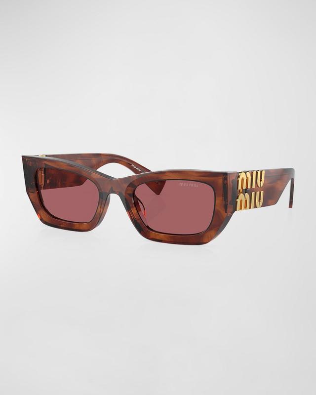 Logo Rectangle Acetate Sunglasses Product Image