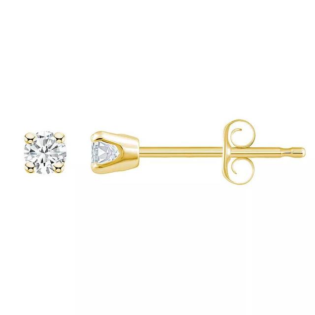 Celebration Gems 10K Gold 1/10 Carat T.W. Diamond Round Stud Earrings, Womens, White Product Image