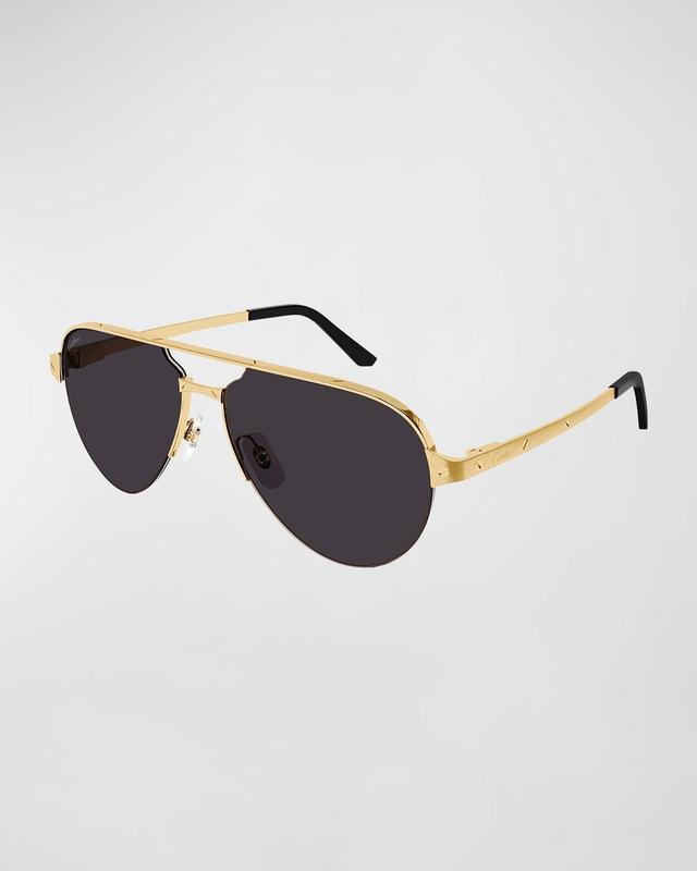 Mens Santos Evolution 60MM 24K Gold-Plated Navigator Sunglasses Product Image
