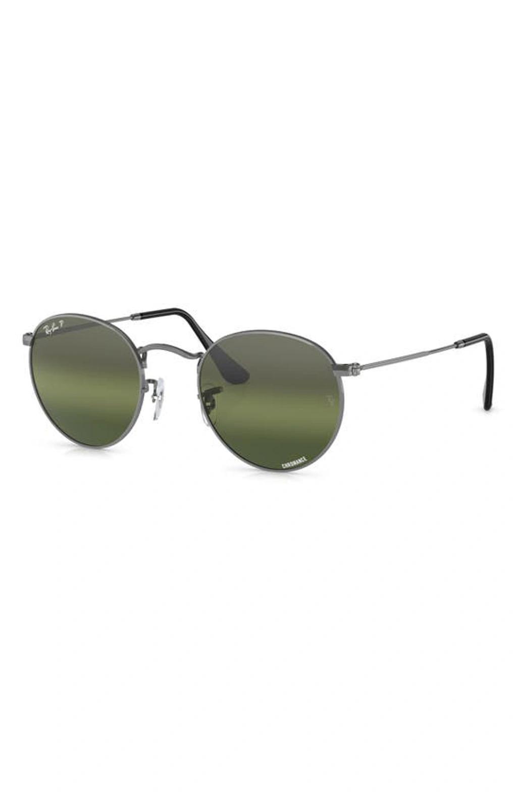 RAY BAN 50mm Round Polarized Sunglasses In Gunmetal Product Image