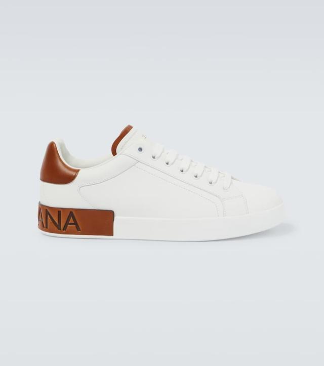 Portofino Leather Sneakers In White Product Image