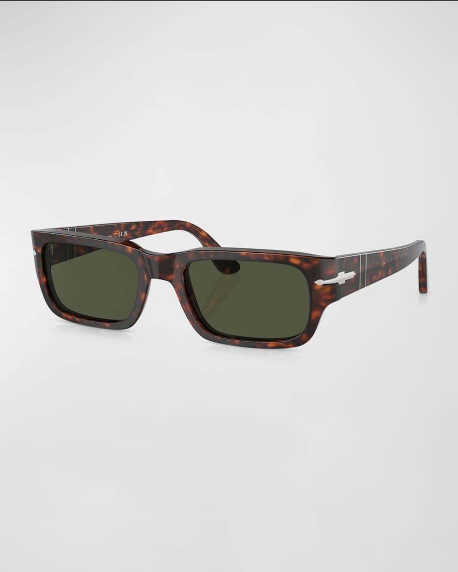 Geometric Logo Acetate & Plastic Rectangle Sunglasses Product Image