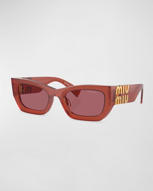 Logo Rectangle Acetate Sunglasses Product Image