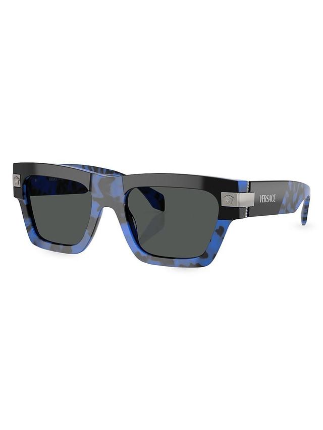 Mens Versace Plaque 52MM Rectangular Sunglasses Product Image