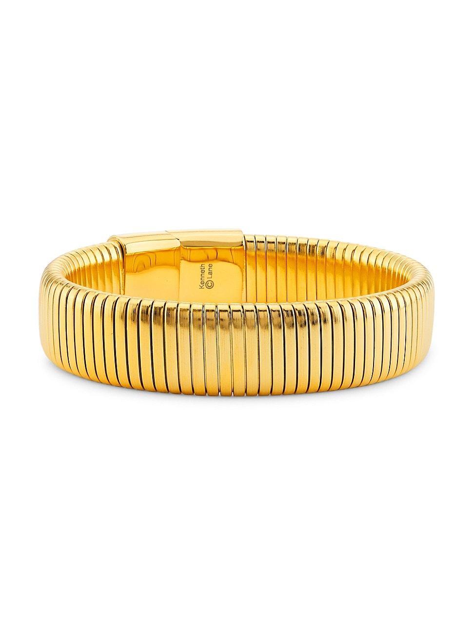 Womens 14K Gold-Plated Coiled Stretch Bracelet Product Image