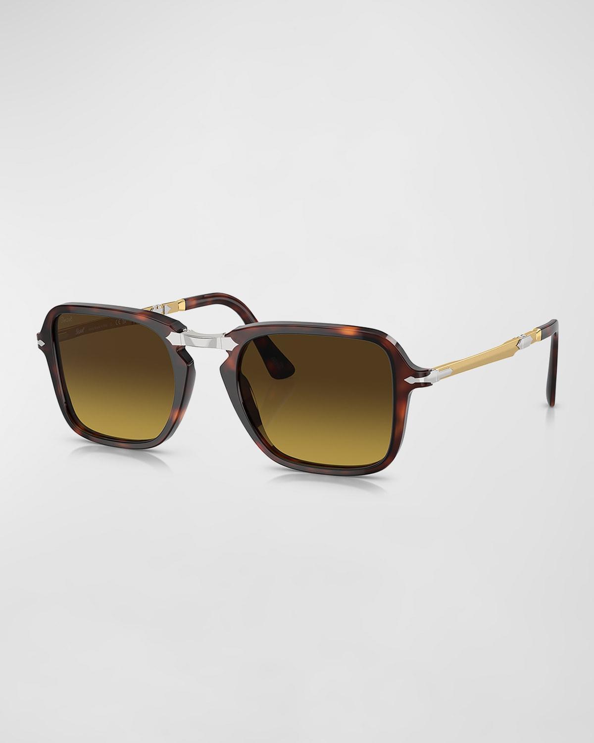 Mens Foldable Acetate Rectangle Sunglasses Product Image