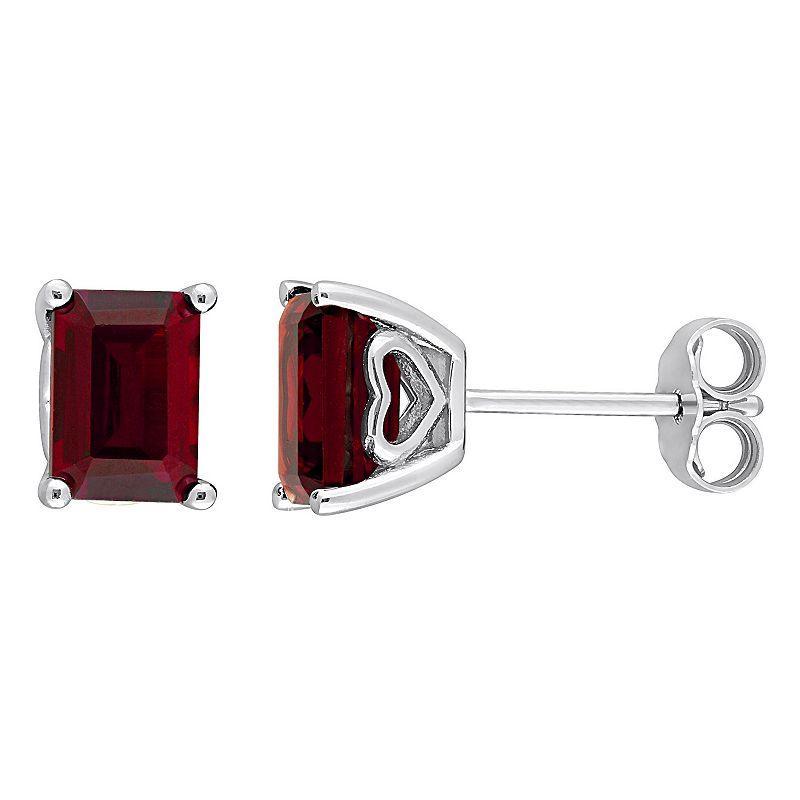 Stella Grace Sterling Silver & Gemstone Stud Earrings, Womens, Red Product Image