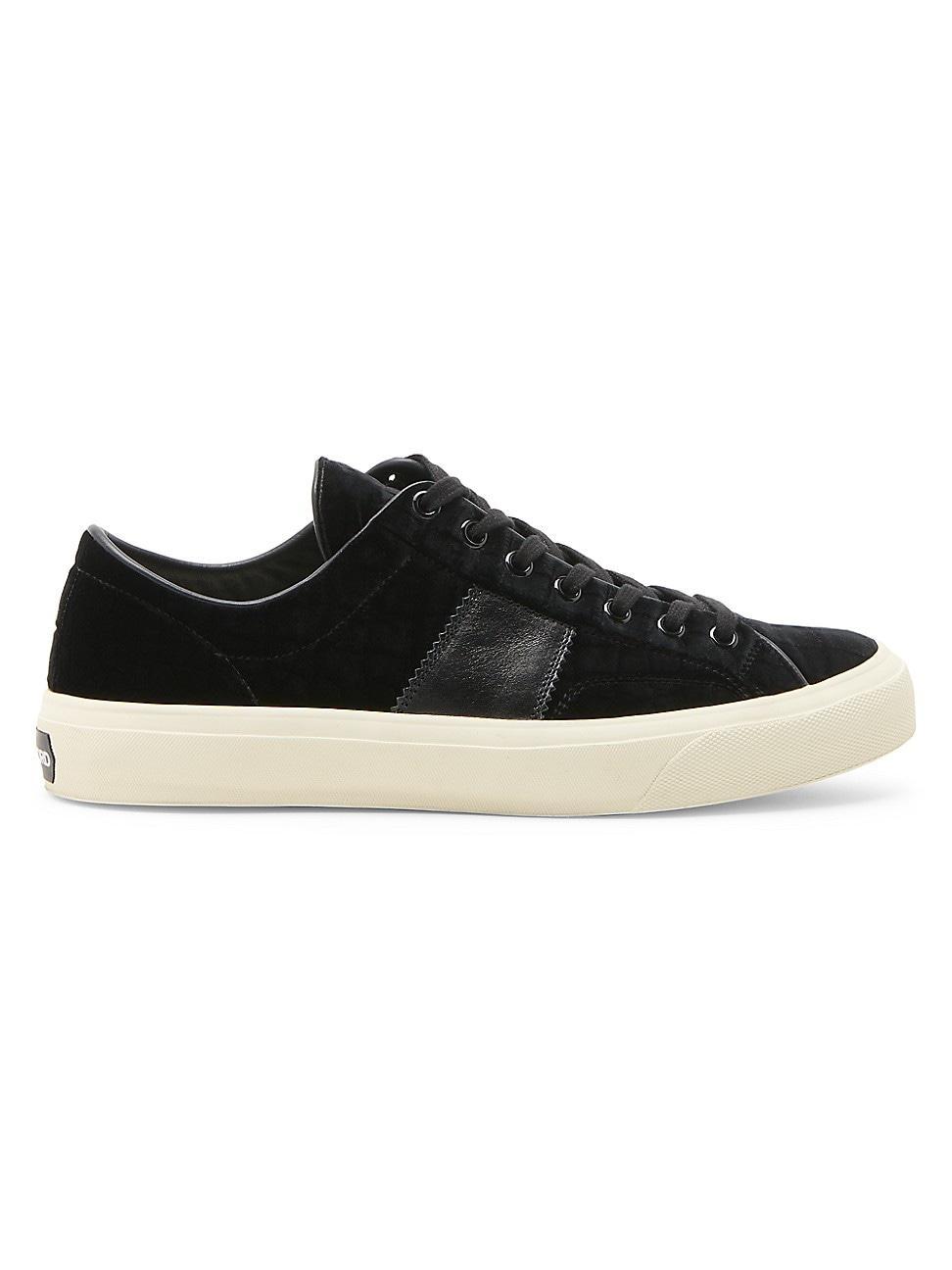 Low Velvet Sneakers In Black Product Image