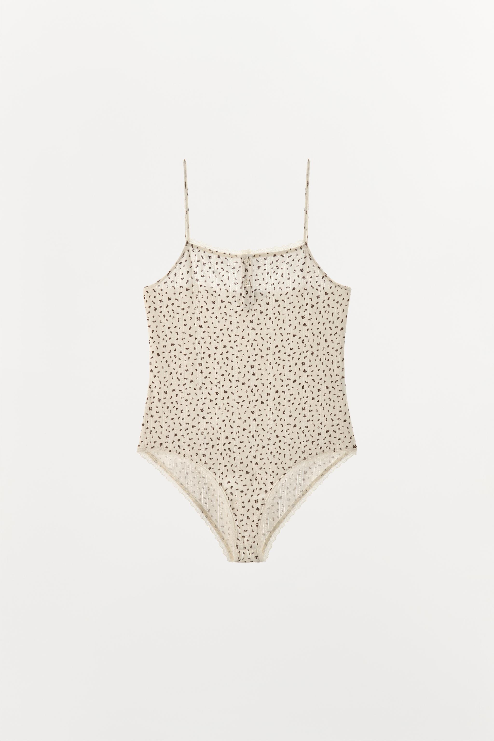 LACE TRIM POINTELLE BODYSUIT Product Image