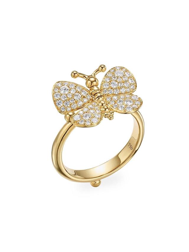 Womens FJ Butterfly 18K Yellow Gold & 0.56 TCW Diamond Ring Product Image