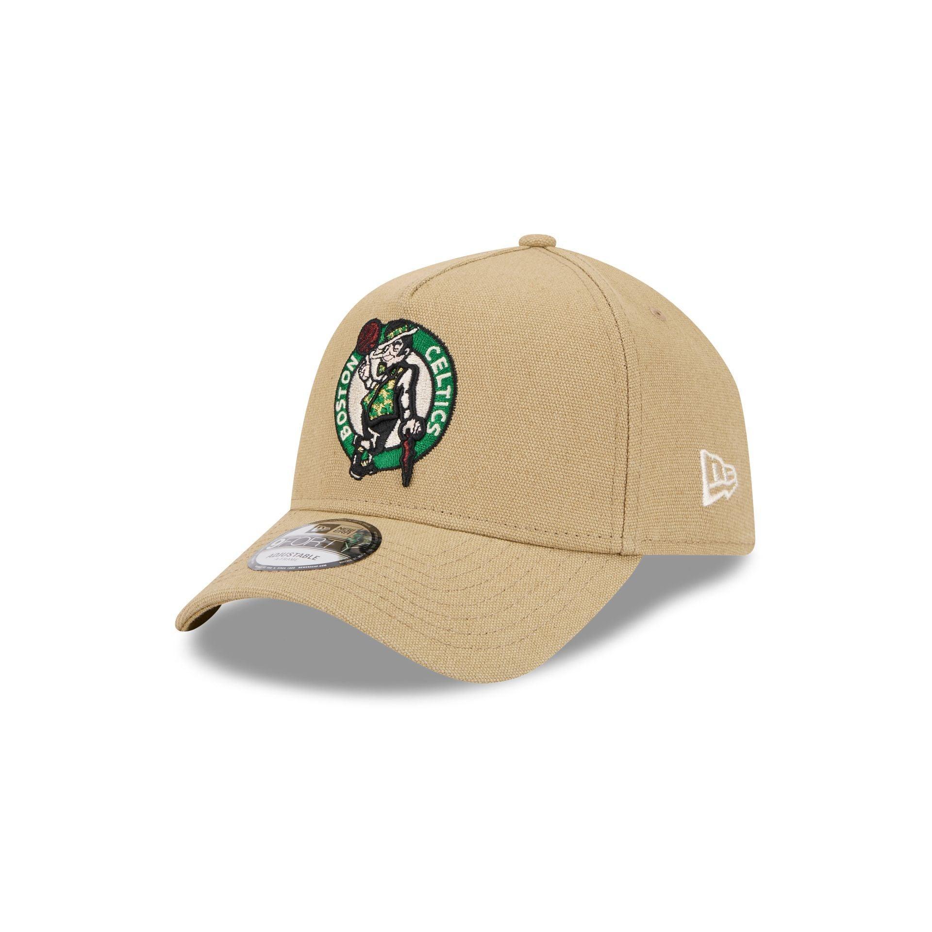 Boston Celtics Logo Essentials Khaki 9FORTY A-Frame Snapback Hat Male Product Image