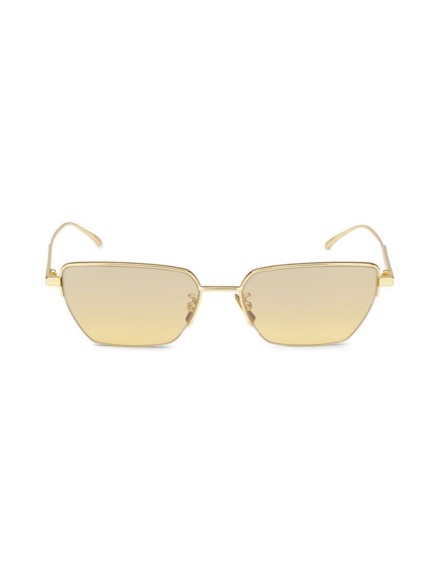 Women's 57mm Rectangle Sunglasses In Gold Product Image