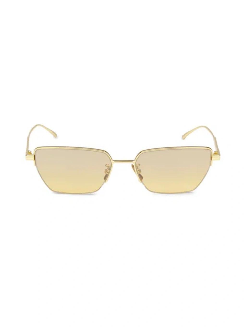 Women's 57mm Rectangle Sunglasses In Gold Product Image