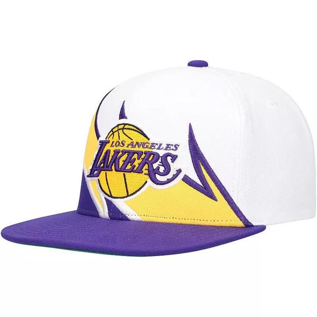 Mens Mitchell & Ness /Purple Los Angeles Lakers Waverunner Snapback Hat Product Image