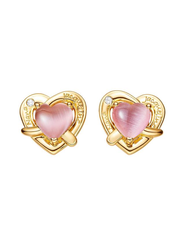 Ambre Heart Earrings (Pink) Product Image