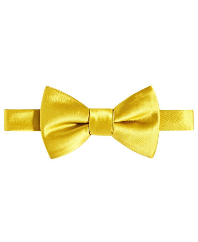 Tayion Collection Mens Black Solid Bow Tie - Gold Product Image