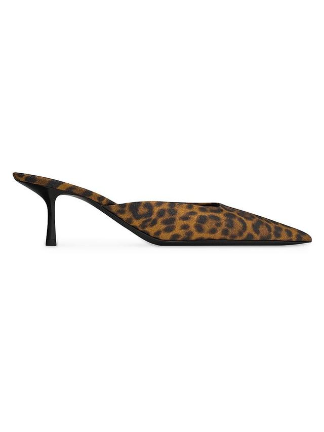 Womens Barbara Mules in Leopard Grosgrain Product Image