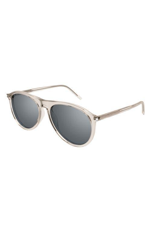 Eyewear Aviator Frame Sunglasses In Beige Product Image