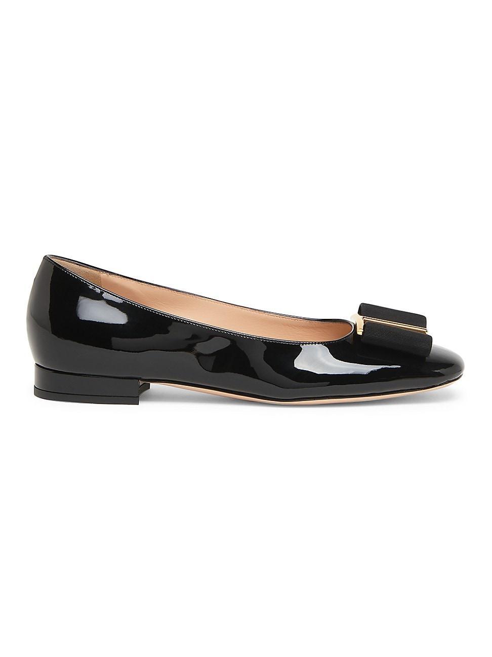 Womens Logo & Ribbon-Accented Patent Leather & Ballerina Flats product image