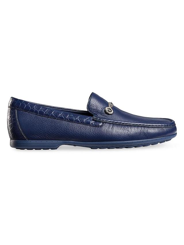 Mens Deerskin and Crocodile Leather Loafers Product Image