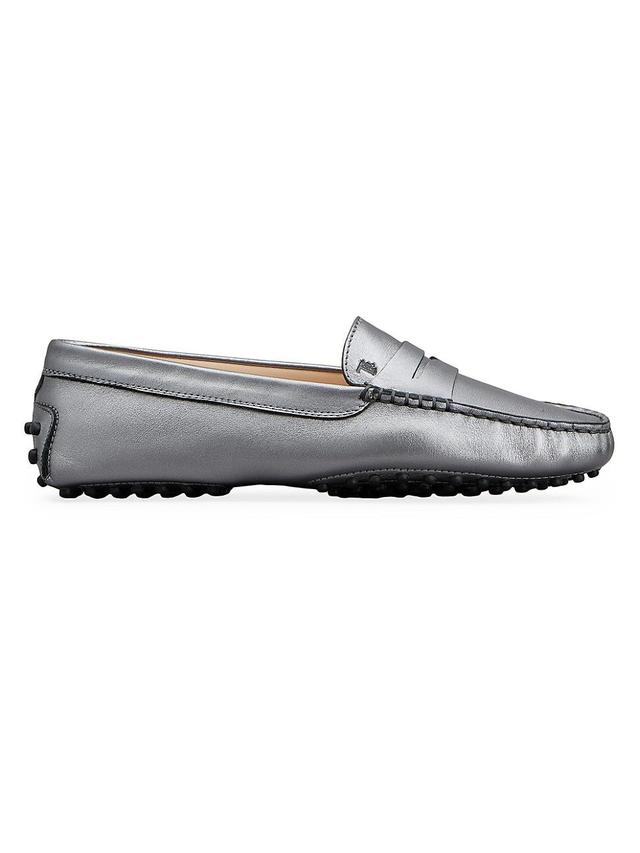 Womens Gommini Mocassino Metallic Leather Loafers Product Image