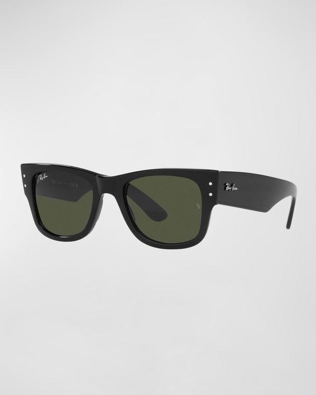 Mens 51MM Mega Wayfarer Sunglasses - Black - Black Product Image