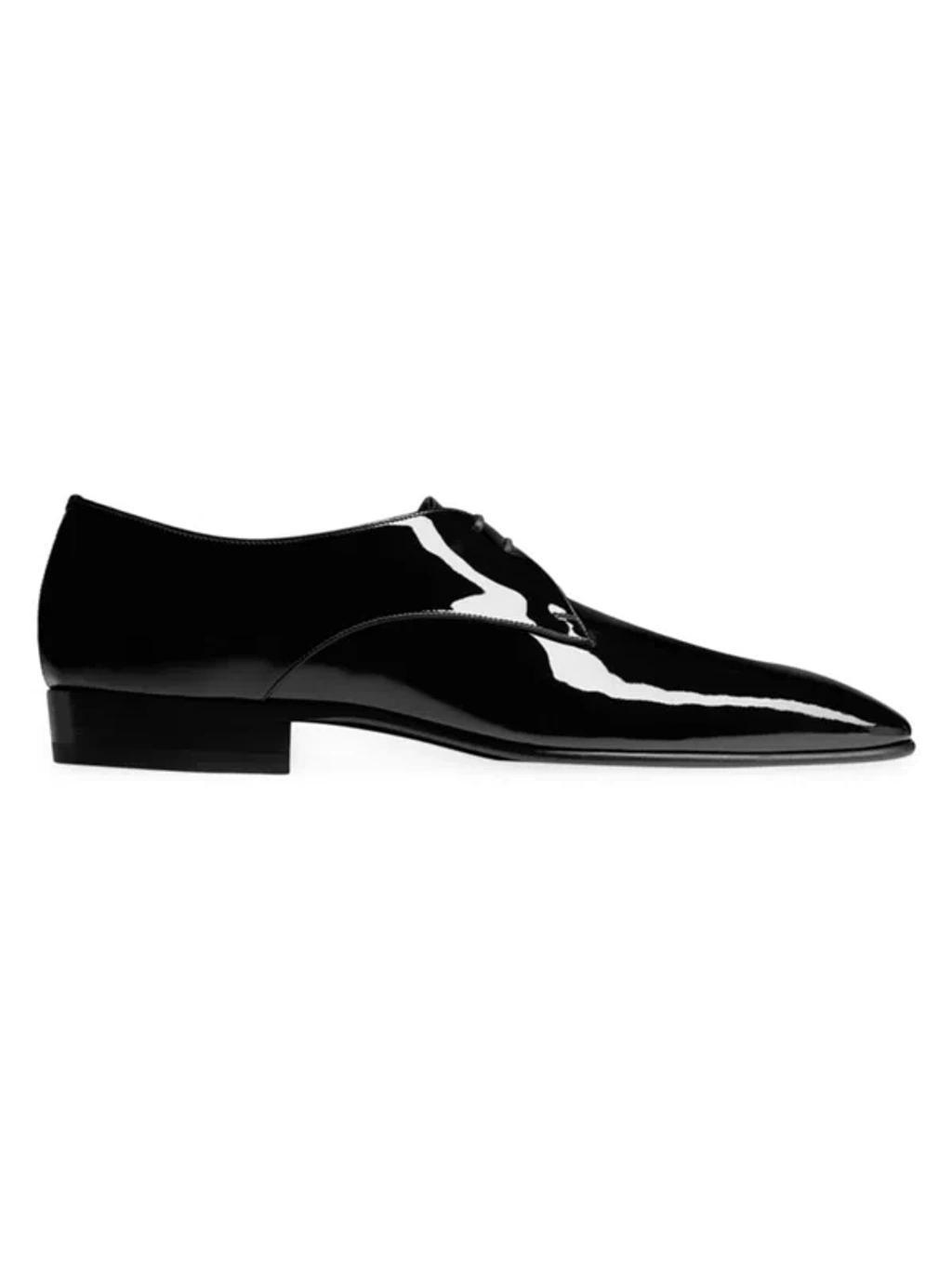 SAINT LAURENT Gabriel 20 Shiny Leather Derby Shoes In Black Product Image