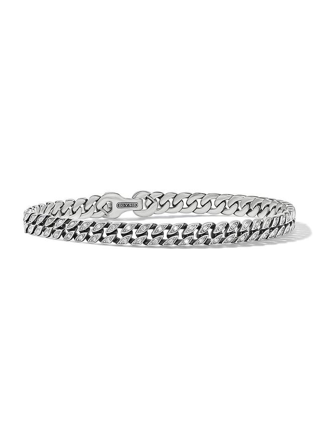 Mens Curb Chain Bracelet in Sterling Silver Product Image