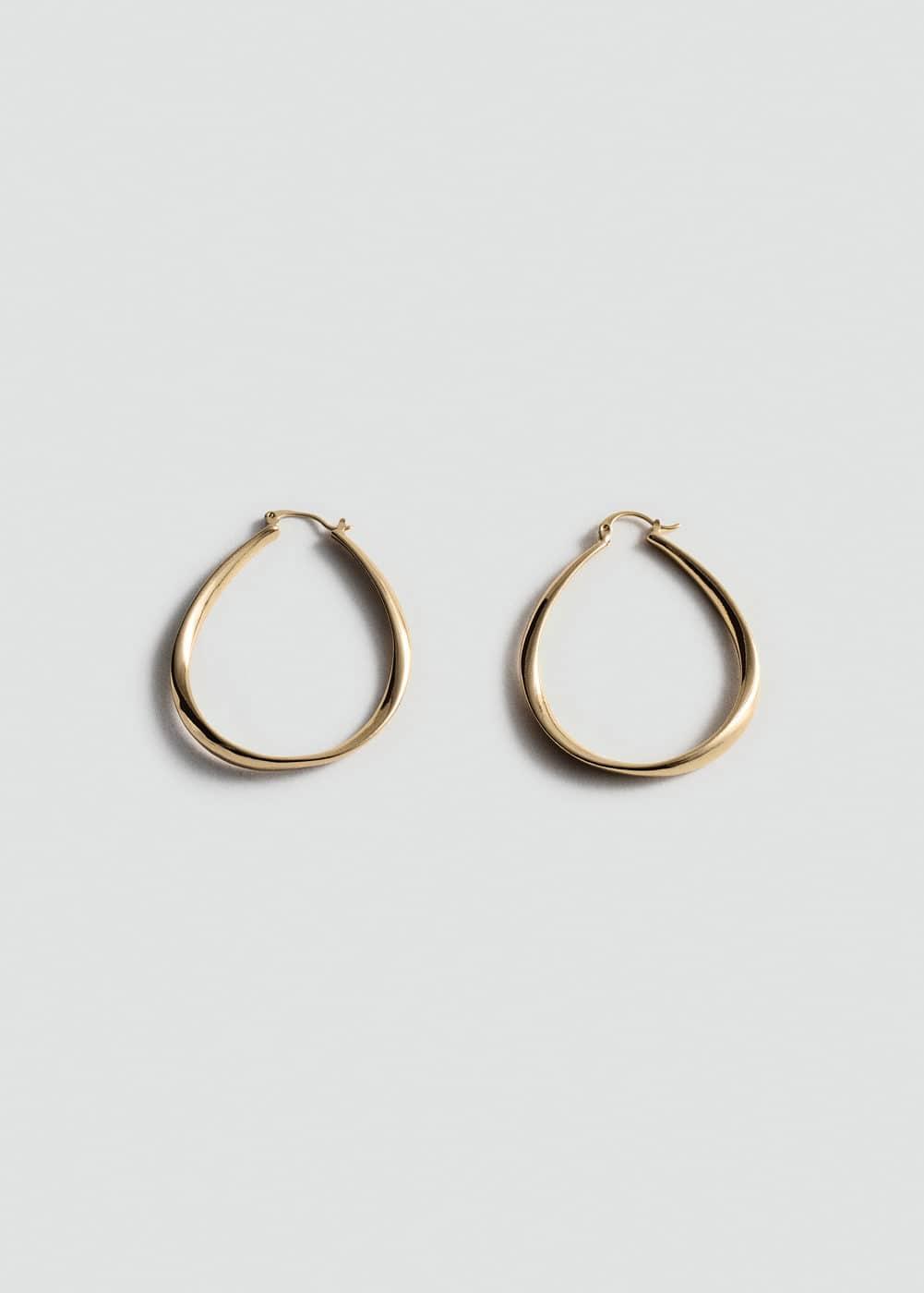 MANGO - Oval hoop earrings - One size - Women Product Image