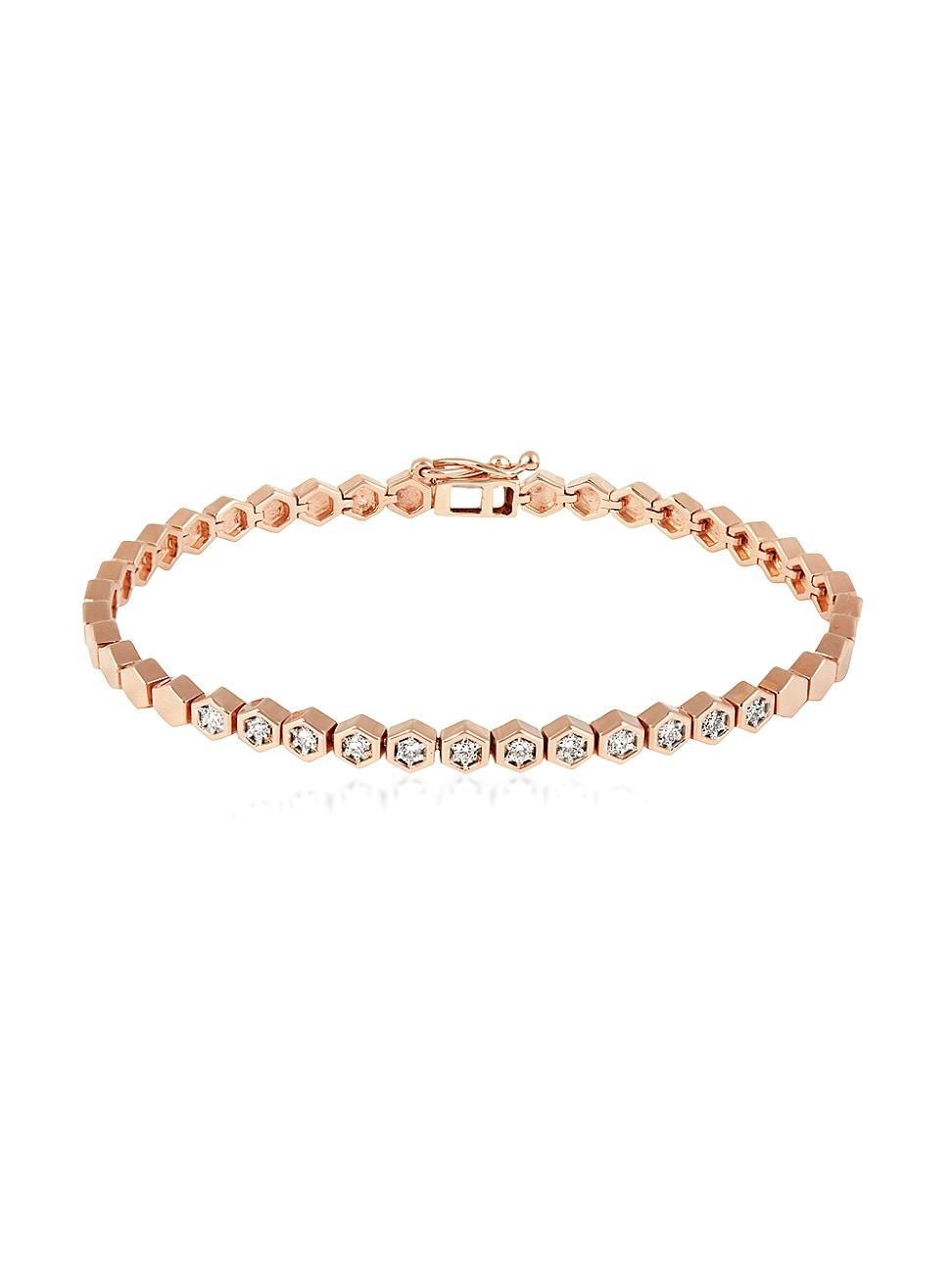 Womens Honeycomb 18K Rose Gold & 0.3 TCW Diamond Bracelet Product Image