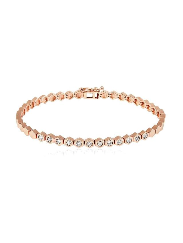 Womens Honeycomb 18K Rose Gold & 0.3 TCW Diamond Bracelet Product Image