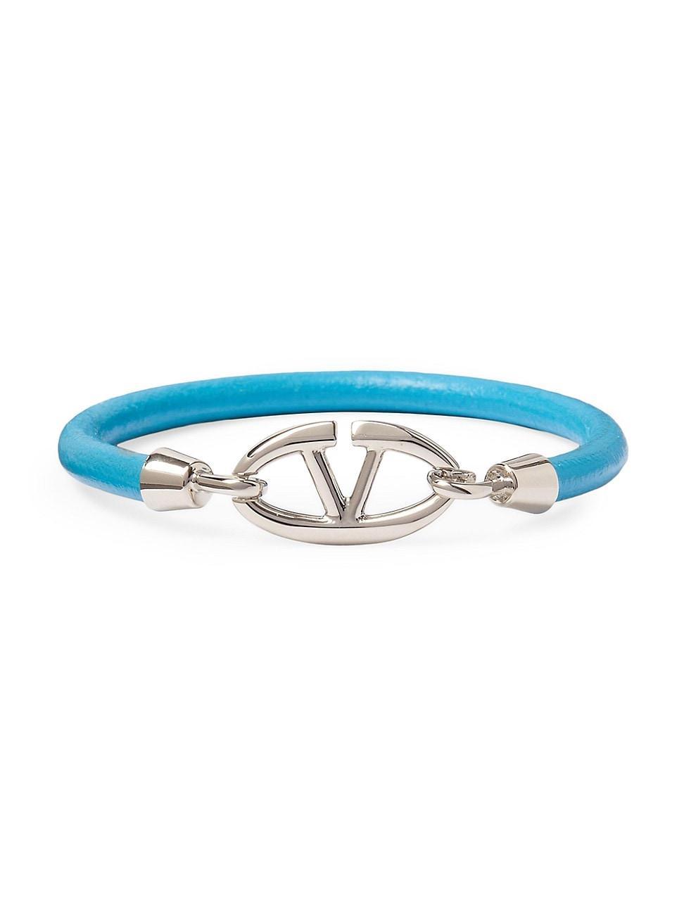 Mens VLogo The Bold Edition Bracelet in Leather and Metal Product Image