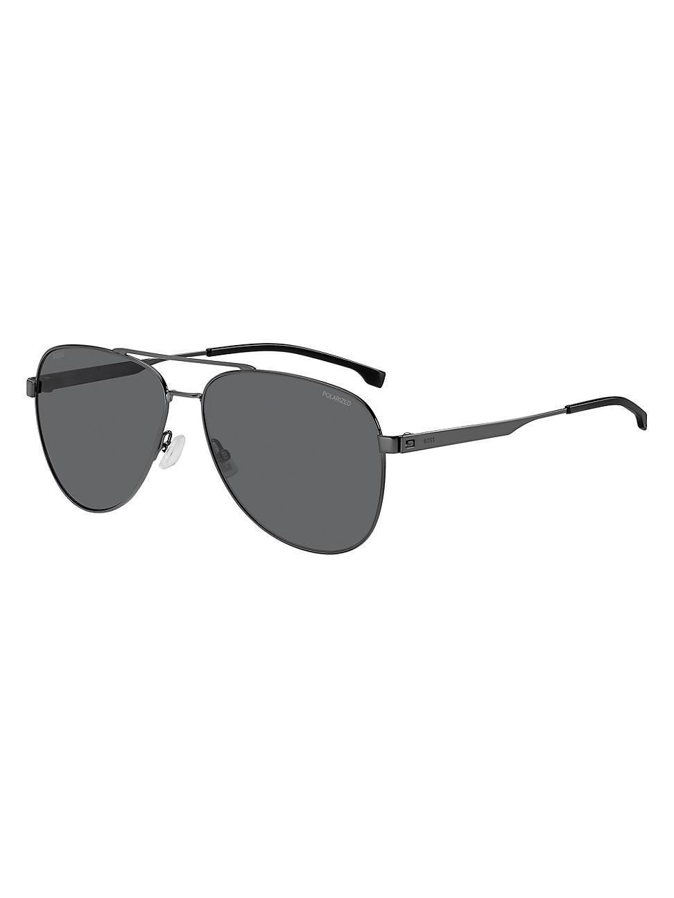 Mens 60MM Stainless Steel Aviator Sunglasses Product Image