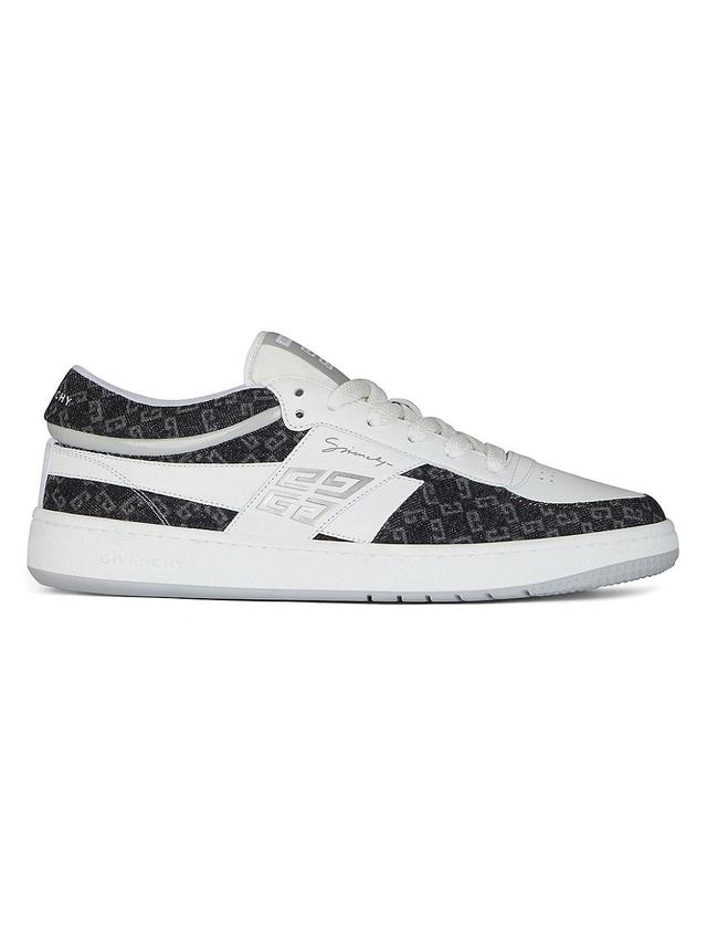 Mens G Move Sneakers in Mixed Leathers and Denim Monogram 72 Product Image