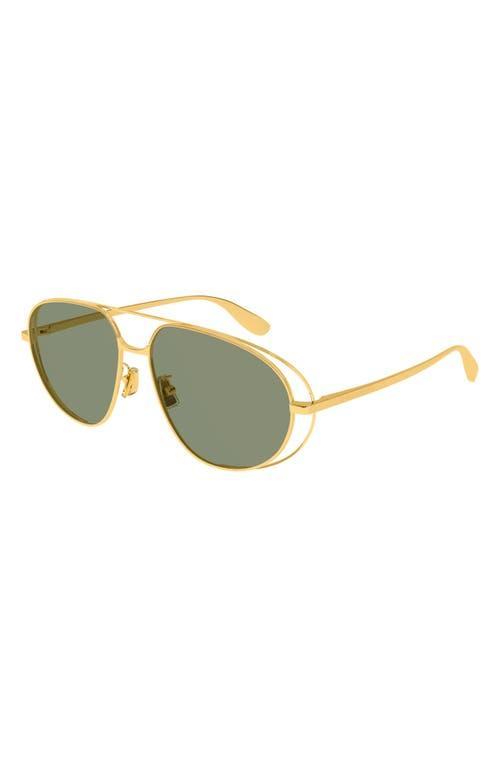 61mm Pilot Sunglasses In Gold Product Image