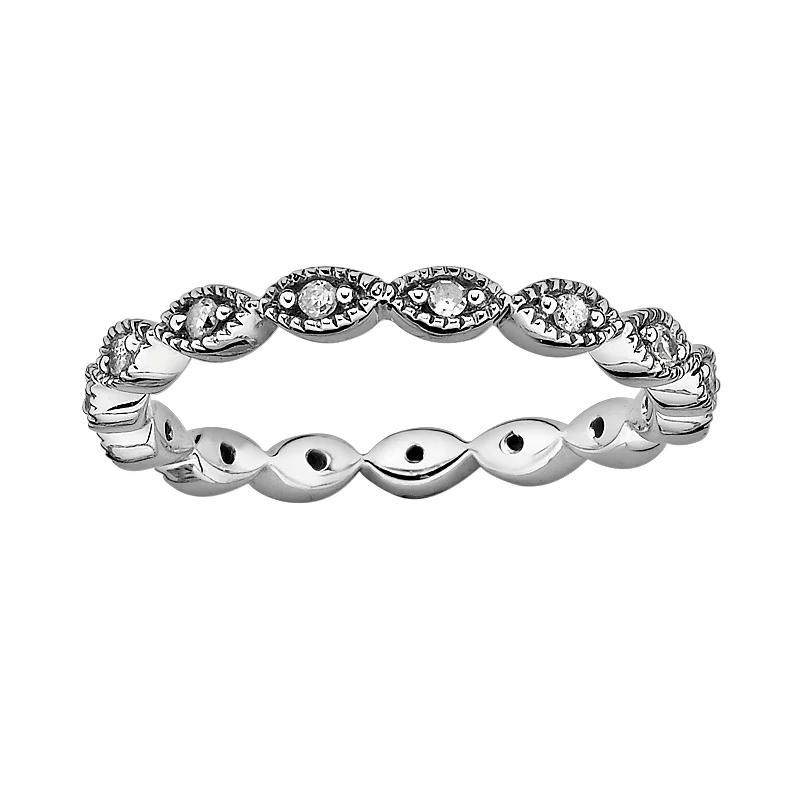 Stacks & Stones Sterling Silver 1/4-ct. T.W. Diamond Eternity Stack Ring, Womens Grey Product Image