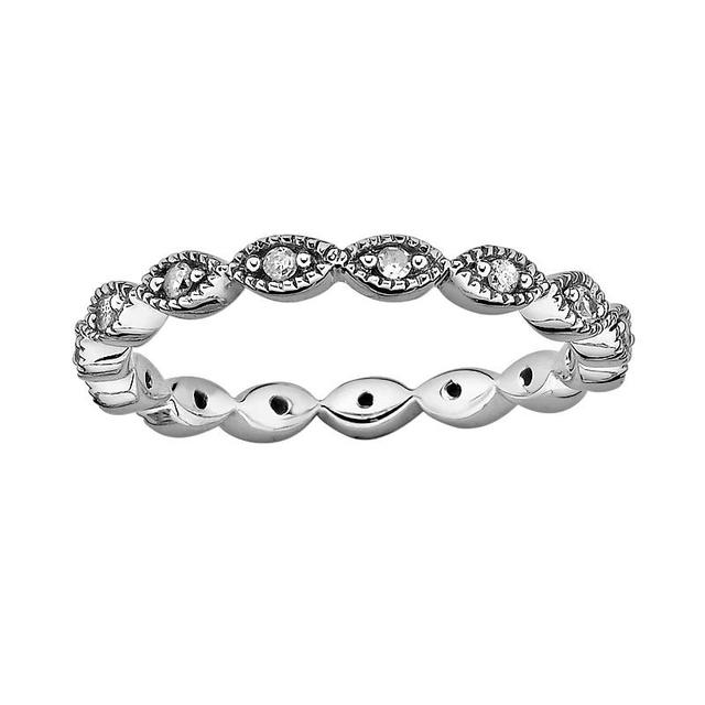 Stacks & Stones Sterling Silver 1/4-ct. T.W. Diamond Eternity Stack Ring, Womens Grey Product Image