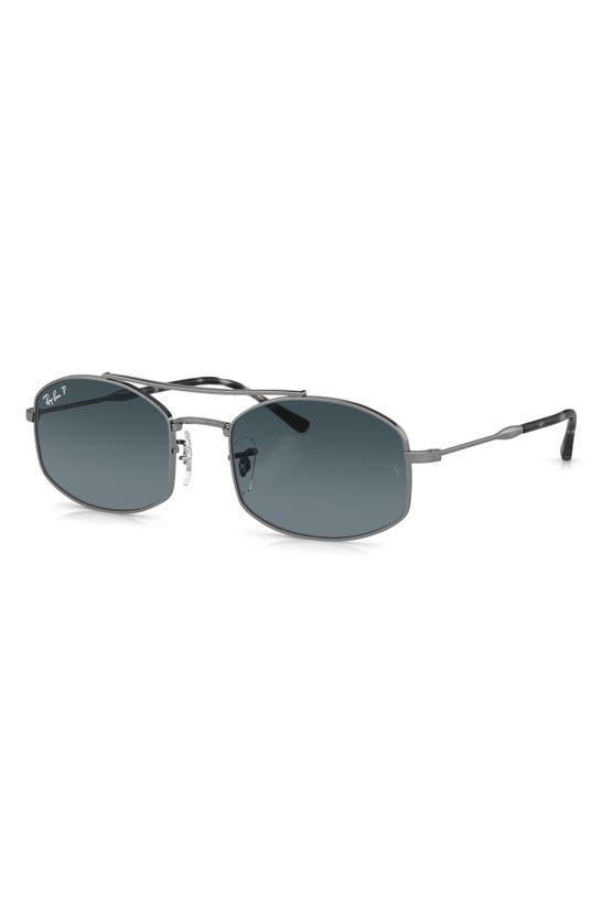 RAY BAN 54mm Polarized Oval Sunglasses In Gunmetal Product Image