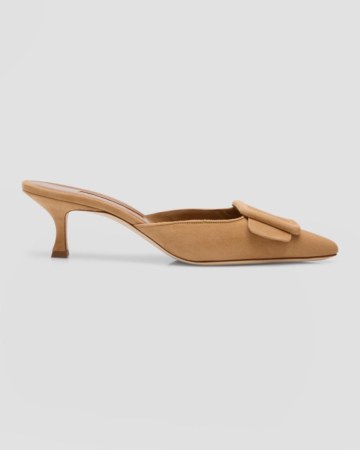 Maysale Suede Buckle Mules Product Image